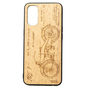 Drewniane Etui OPPO Reno 4 HARLEY PATENT ANIEGRE