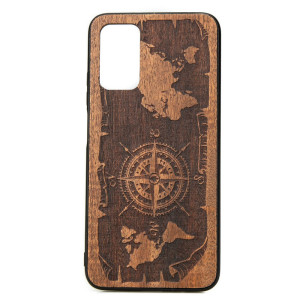 Drewniane Etui Xiaomi POCO M3 RóżA WIATRÓW MERBAU