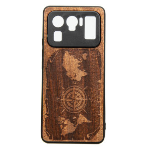 Drewniane Etui Xiaomi Mi 11 Ultra RóżA WIATRÓW MERBAU