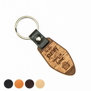 Drewniany Brelok Leather Journey Merbau