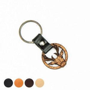 Drewniany Brelok Leather Jeleń Geometryczny Merbau