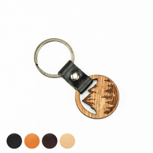 Drewniany Brelok Leather Góry Merbau