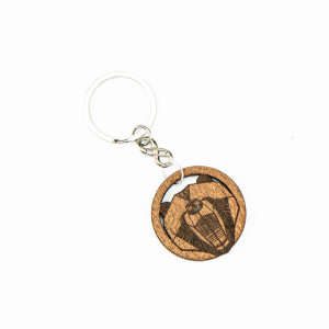 Drewniany Brelok Basic Niedźwiedź Geometryczny Merbau