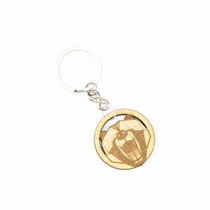 Drewniany Brelok Basic Niedźwiedź Geometryczny Aniegre