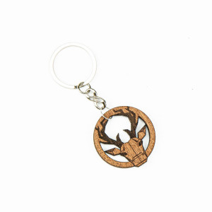 Drewniany Brelok Basic Jeleń Geometryczny Merbau