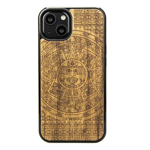 Drewniane Etui na iPhone 13 KALENDARZ AZTECKI LIMBA