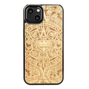Drewniane Etui na iPhone 13 KALENDARZ AZTECKI ANIEGRE