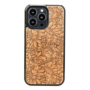 Drewniane Etui na iPhone 13 Pro LIŚCIE JABŁOŃ