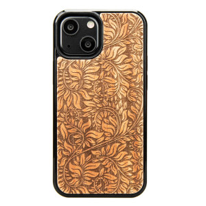 Drewniane Etui na iPhone 13 Mini LIŚCIE JABŁOŃ