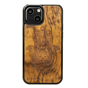 Drewniane Etui na iPhone 13 Mini HAMSA IMBUIA