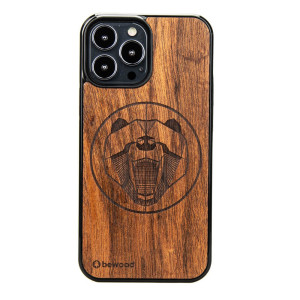 Drewniane Etui na iPhone 13 Pro Max NIEDŹWIEDŹ MERBAU