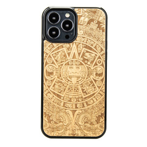 Drewniane Etui na iPhone 13 Pro Max KALENDARZ AZTECKI ANIEGRE