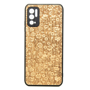 Drewniane Etui Xiaomi Redmi Note 10 5G KWIATY POLNE ANIEGRE