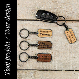 Personalizowany Brelok Bewood - Twój Napis - Czarny