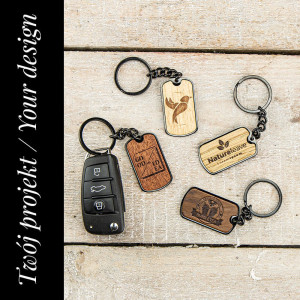 Personalizowany Brelok Bewood - Twoje Logo - Czarny
