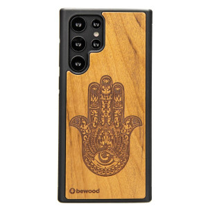 Drewniane Etui na Samsung Galaxy S22 Ultra HAMSA IMBUIA