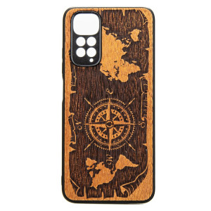 Drewniane Etui Xiaomi Redmi Note 11 / 11S RóżA WIATRÓW MERBAU