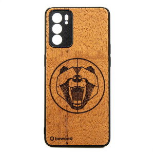 Drewniane Etui Oppo Reno 6 5G NIEDŹWIEDŹ MERBAU