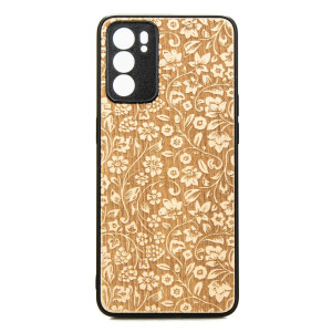 Drewniane Etui Oppo Reno 6 5G KWIATY POLNE ANIEGRE