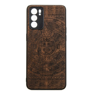 Drewniane Etui Oppo Reno 6 5G KALENDARZ AZTECKI ZIRICOTE