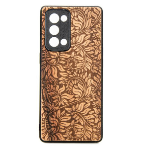 Drewniane Etui Oppo Reno 6 Pro LIŚCIE JABŁOŃ