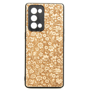 Drewniane Etui Oppo Reno 6 Pro KWIATY POLNE ANIEGRE