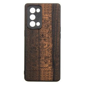 Drewniane Etui Oppo Reno 6 Pro KALENDARZ AZTECKI ZIRICOTE