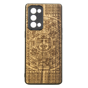 Drewniane Etui Oppo Reno 6 Pro KALENDARZ AZTECKI LIMBA