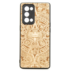 Drewniane Etui Oppo Reno 6 Pro KALENDARZ AZTECKI ANIEGRE