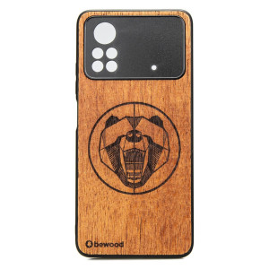 Drewniane Etui Xiaomi POCO X4 Pro 5G NIEDŹWIEDŹ MERBAU