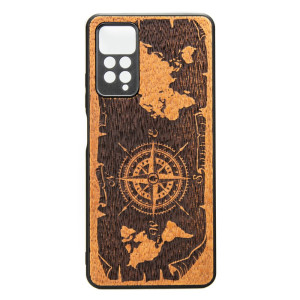 Drewniane Etui Xiaomi Redmi Note 11 Pro RóżA WIATRÓW MERBAU