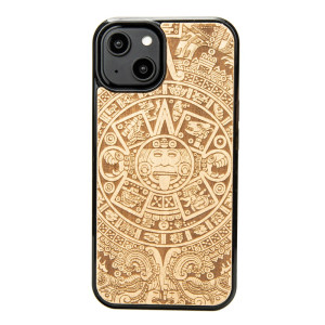 Drewniane Etui Bewood na iPhone 14 KALENDARZ AZTECKI ANIEGRE