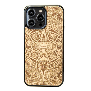 Drewniane Etui Bewood na iPhone 14 Pro Max KALENDARZ AZTECKI ANIEGRE