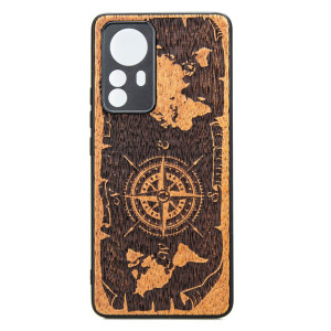 Drewniane Etui Bewood Xiaomi 12T Pro RóżA WIATRÓW MERBAU