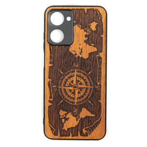 Drewniane Etui Bewood Realme 10 4G RóżA WIATRÓW MERBAU
