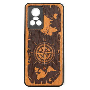 Drewniane Etui Bewood Realme GT Neo 3 RóżA WIATRÓW MERBAU