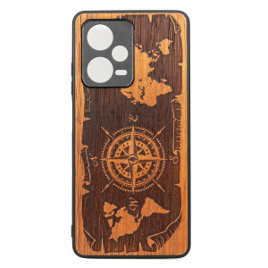 Drewniane Etui Bewood Redmi Note 12 5G RóżA WIATRÓW MERBAU
