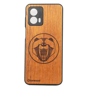Drewniane Etui Bewood Motorola G53 5G NIEDŹWIEDŹ MERBAU
