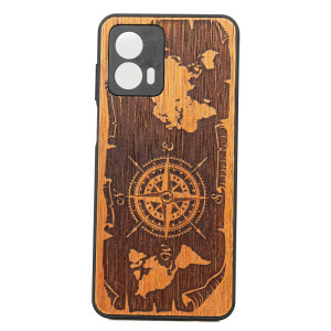 Drewniane Etui Bewood Motorola G73 5G RóżA WIATRÓW MERBAU