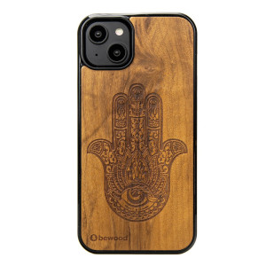 Drewniane Etui Bewood do iPhone 15 Plus HAMSA IMBUIA
