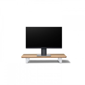Podstawka pod monitor Bewood - White - Dąb - Short