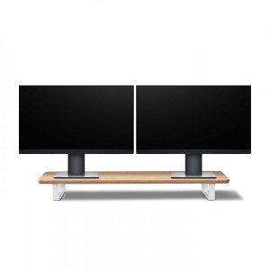 Podstawka pod monitor Bewood - White - Dąb - Long
