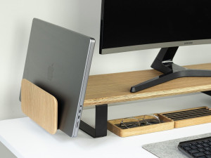Uchwyt na laptop - Bewood Laptop Holder - Black - Dąb