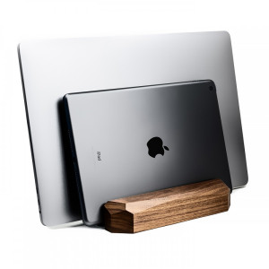 Stojak na laptop Bewood - Geometryczny - Podwójny - Orzech