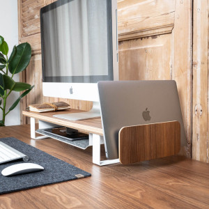 Uchwyt na laptop - Bewood Laptop Holder - White - Orzech