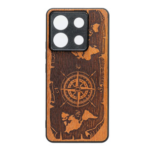 Drewniane Etui Bewood do Xiaomi Redmi Note 13 Pro 5G RóżA WIATRÓW MERBAU