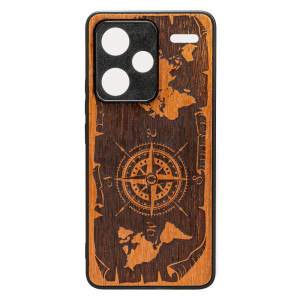 Drewniane Etui Bewood do Xiaomi Redmi Note 13 Pro Plus 5G RóżA WIATRÓW MERBAU