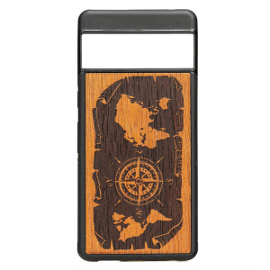 Drewniane Etui Bewood do Google Pixel 7 Pro RóżA WIATRÓW MERBAU