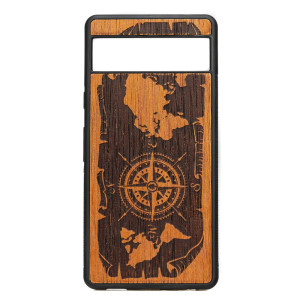 Drewniane Etui Bewood do Google Pixel 7A RóżA WIATRÓW MERBAU
