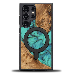 Etui Bewood Unique na Samsung Galaxy S24 Ultra - Turquoise z MagSafe